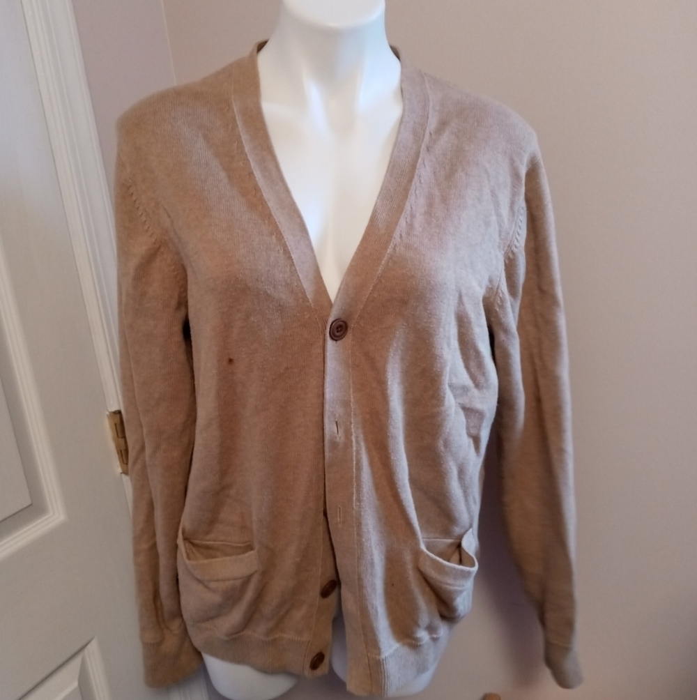 Madison fine pima cotton tan cardigan